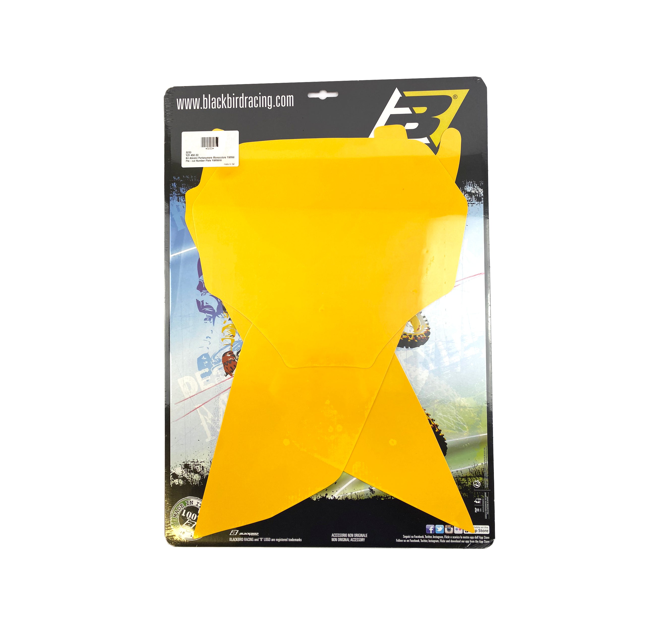 Blackbird Graphics YZ450F 2023 Yamaha Pre Cut, Blackbird 3233/40 Yellow, Number Board Backgrounds