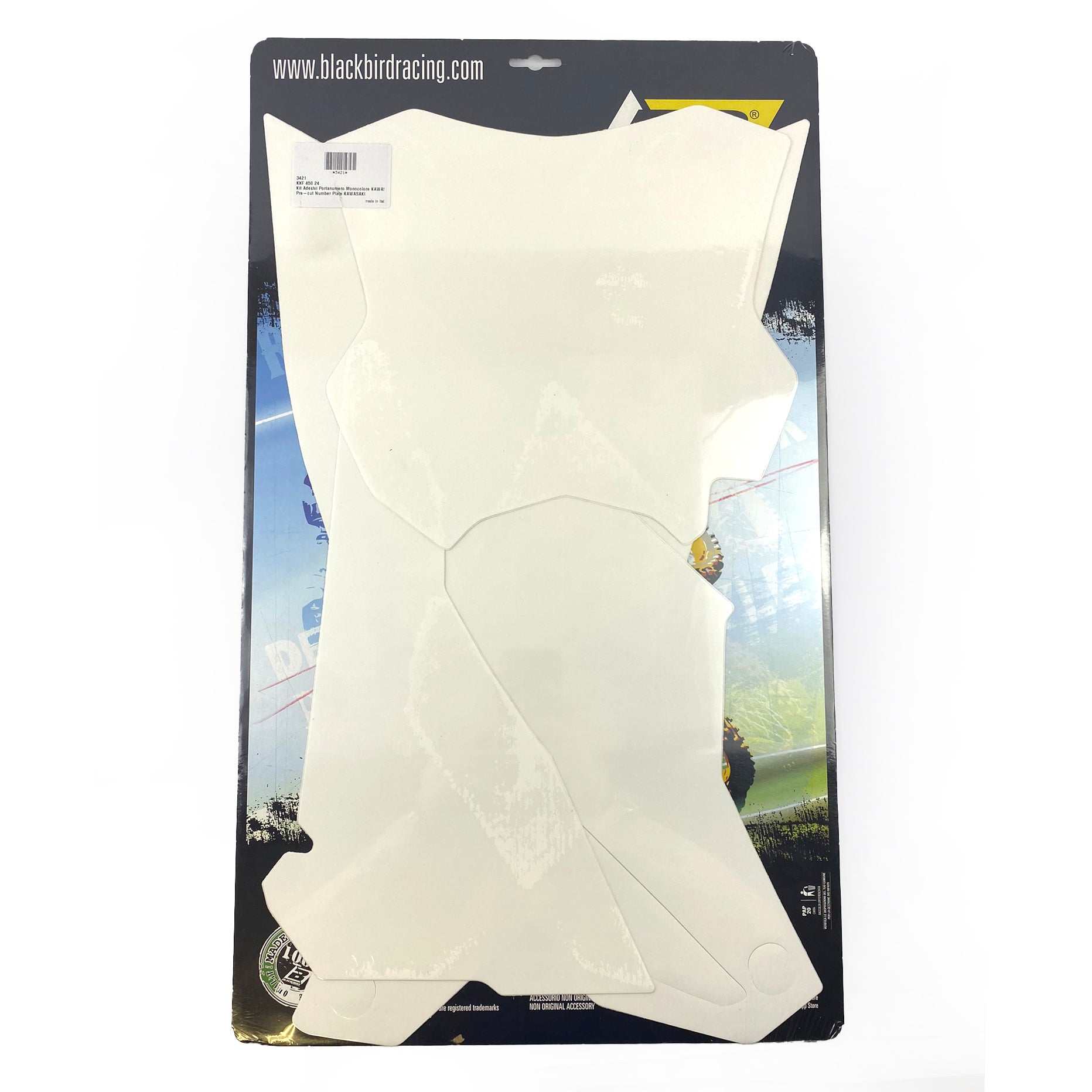 Blackbird Graphics KXF 450 2024 Kawasaki Pre Cut, Blackbird 3421/10 White Number Board Backgrounds