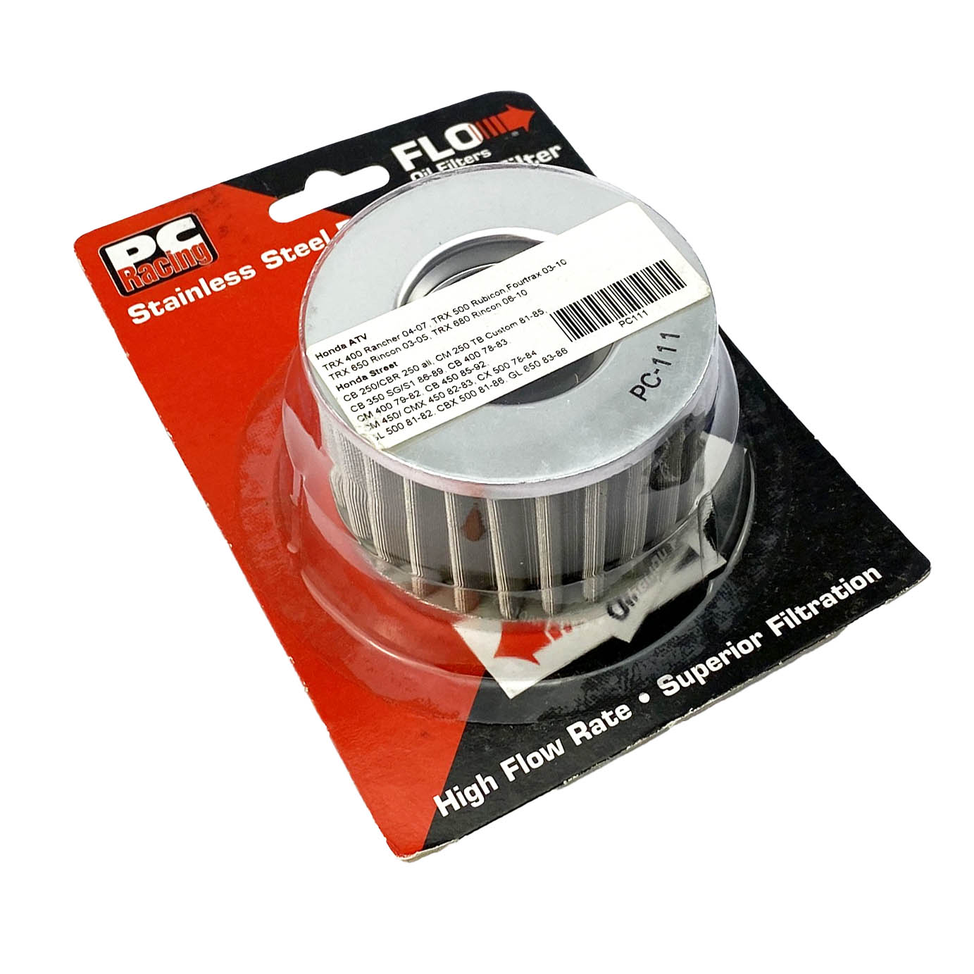 PC Racing Oil Filter Flo Reusable PC111, Pc Racing Usa Stainless Steel