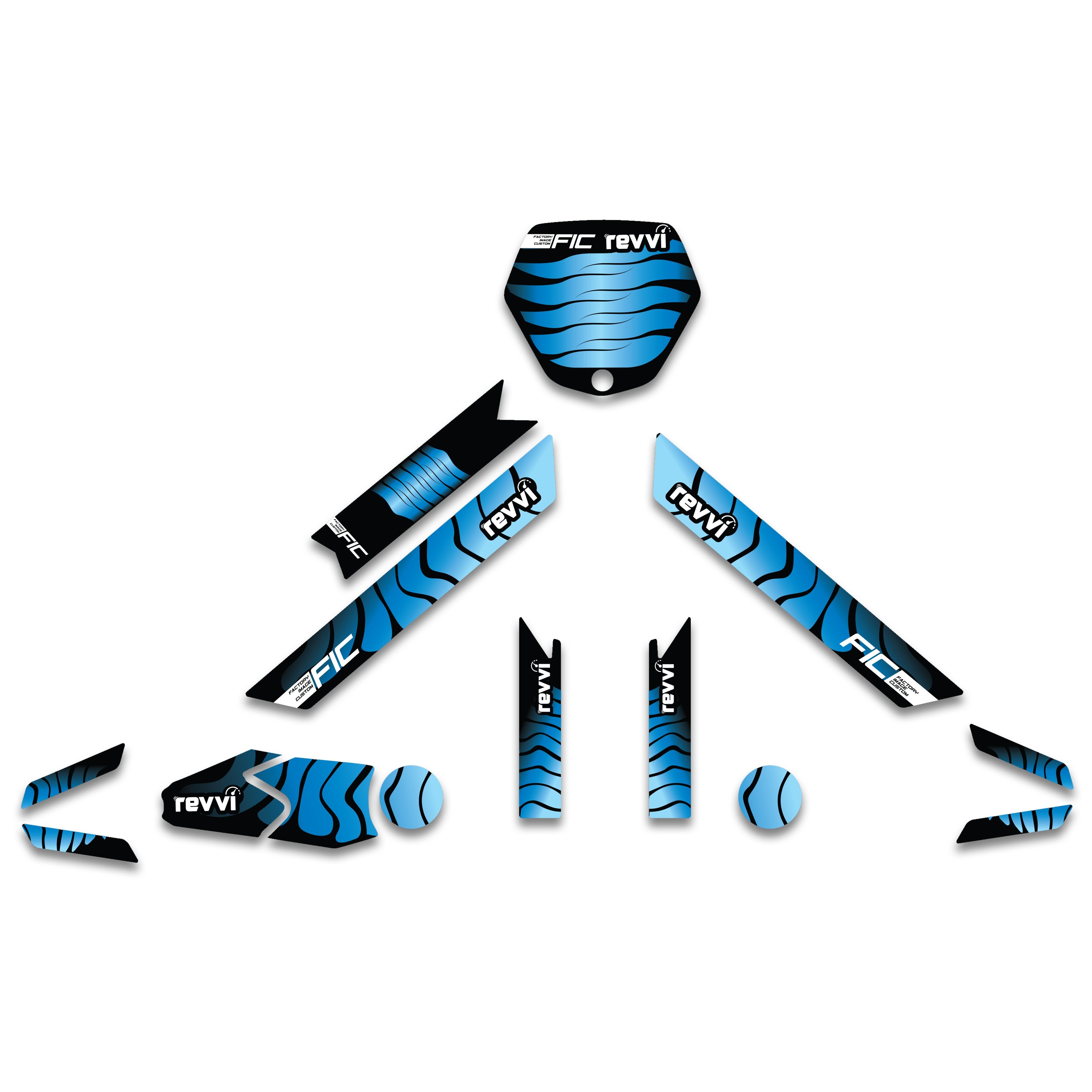 FIR  Revvi 16" Graphics Kit Blue Teal Design