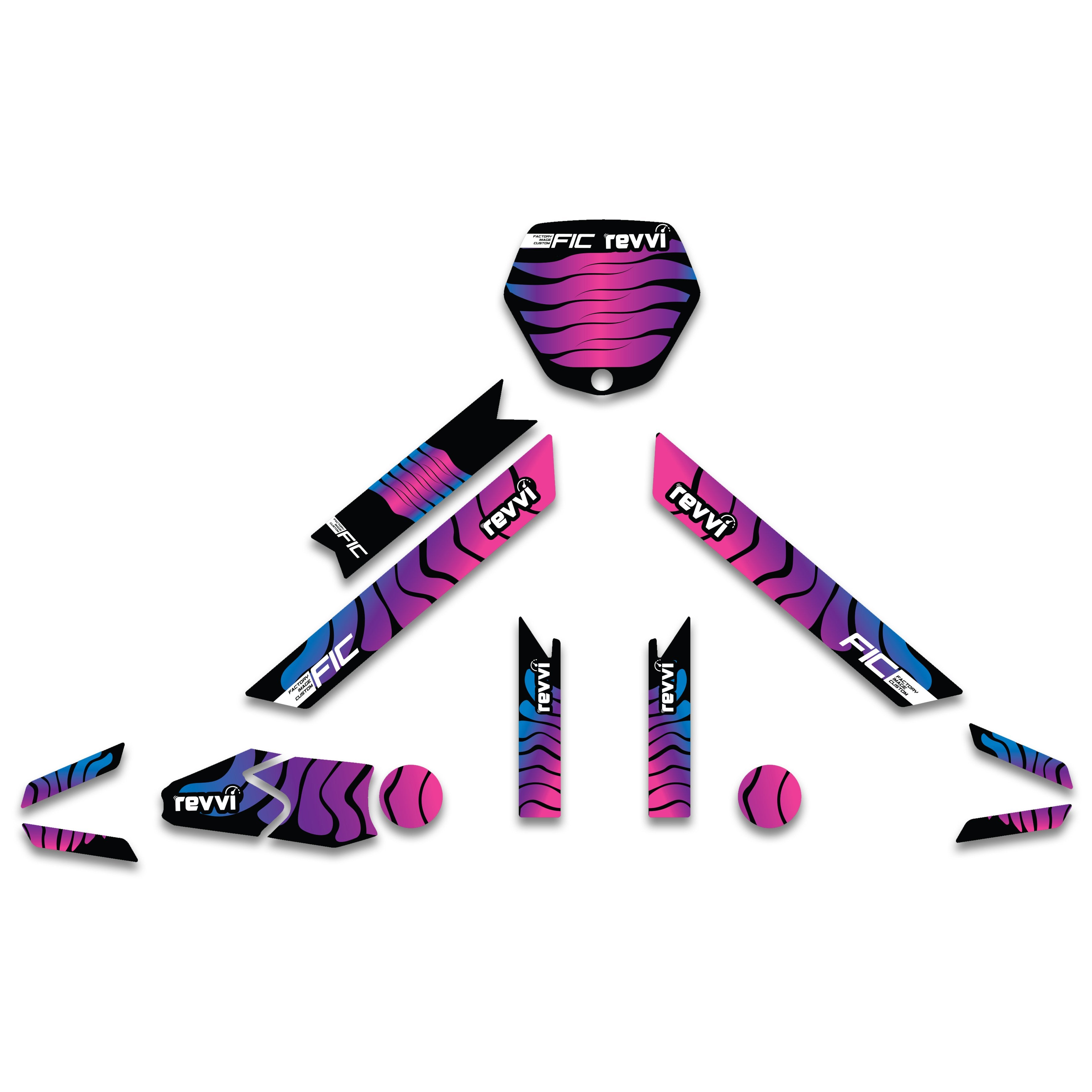 FIR  Revvi 16" Graphics Kit Pink Purple Blue Design