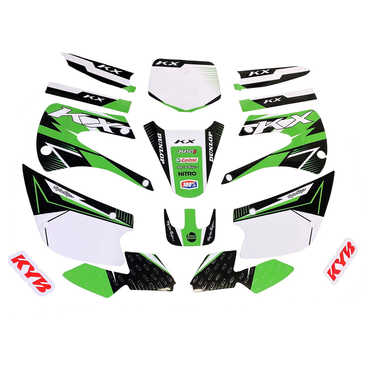Dirt Racing Decal Kit 2001-2013 Kawasaki KX85 KX100