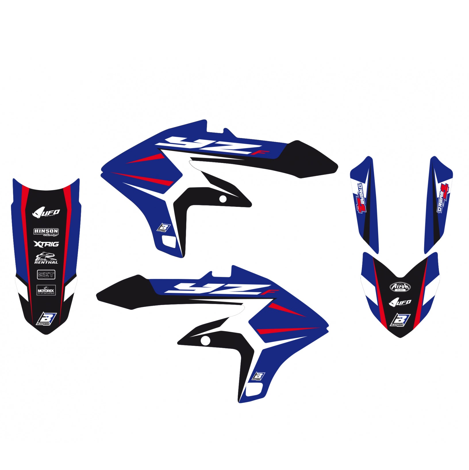 Blackbird Graphics Yamaha YZF 250/450 Dream4 Graphics, Blackbird 2252n Decal Kit