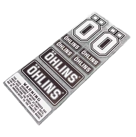 Dirt Racing Ohlins Suspension Shocker Damper Stickers Decals White On Black