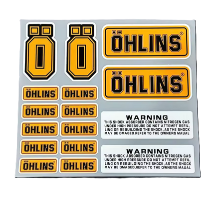 Dirt Racing Ohlins Shock Absorber Reflective Stickers Decals Helmet Brake Suspension Front Fork Decor