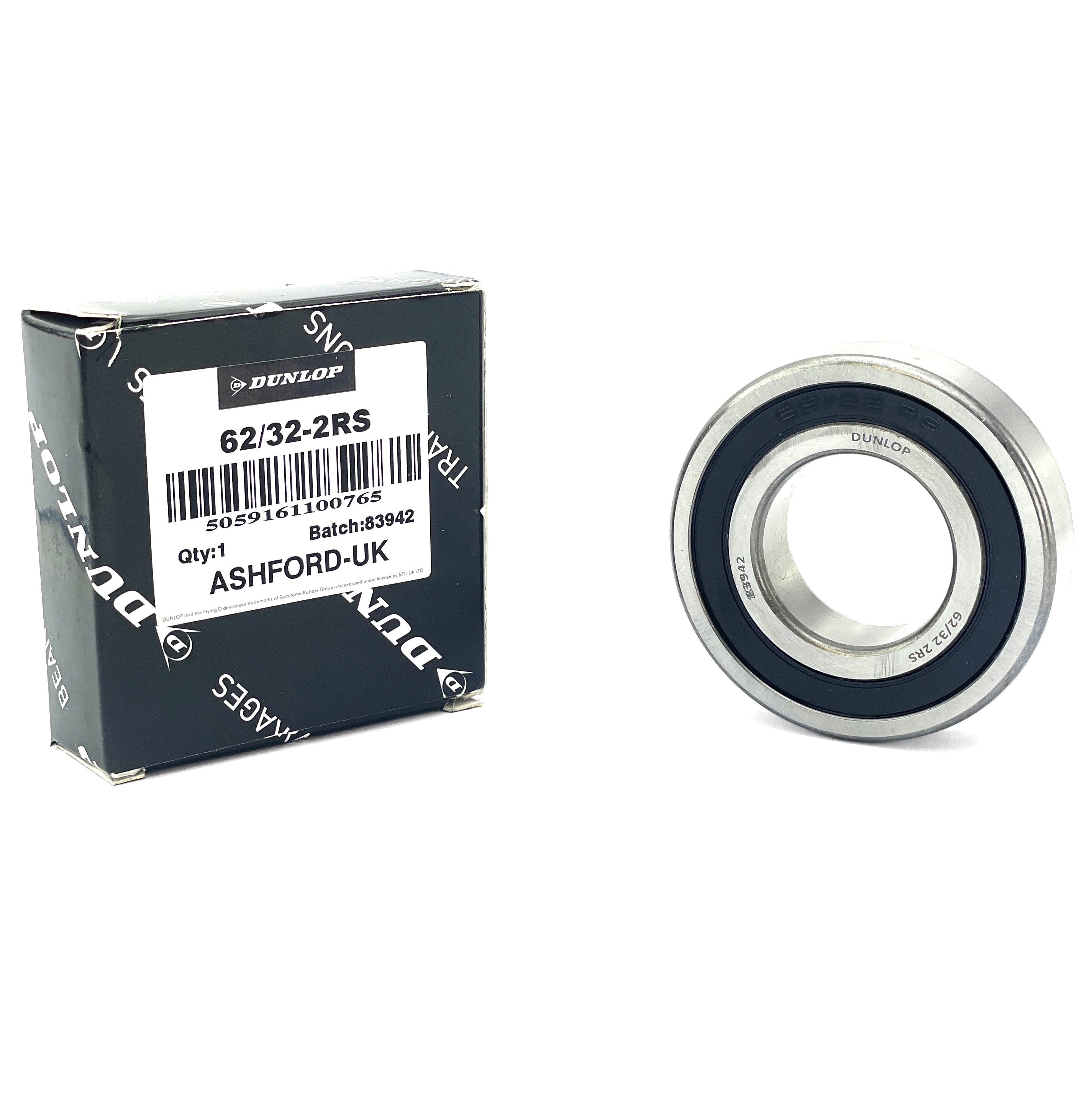 Dunlop Bearings Bearing 62/32 2RS Dunlop 32X65X17 Size Seal Each