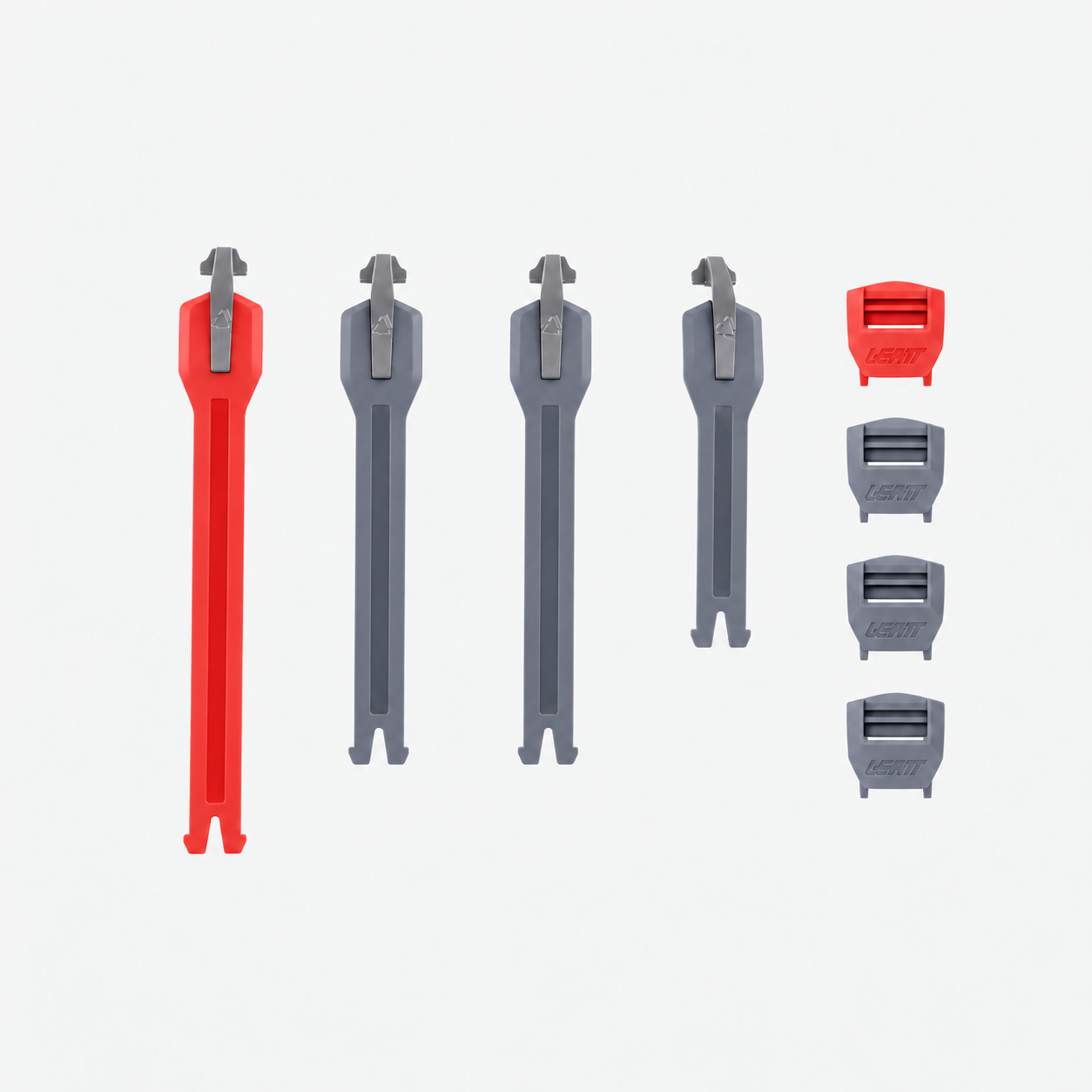 Leatt Boot Strap Kit 4.5 4PC 3 Grey + 1 Red  Grey