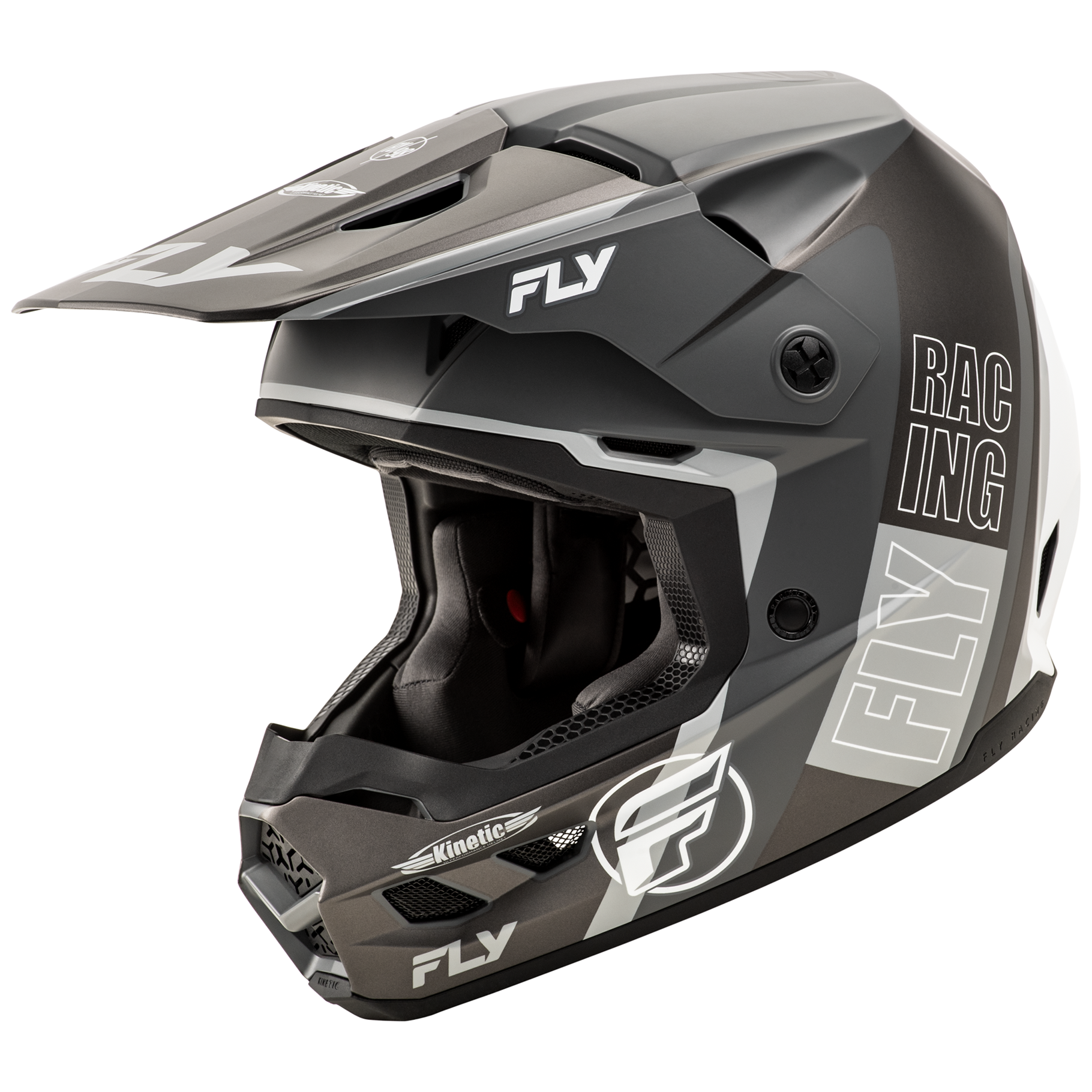 FLY Racing Kinetic Rally Helmet FLY Matte Grey/Black/White