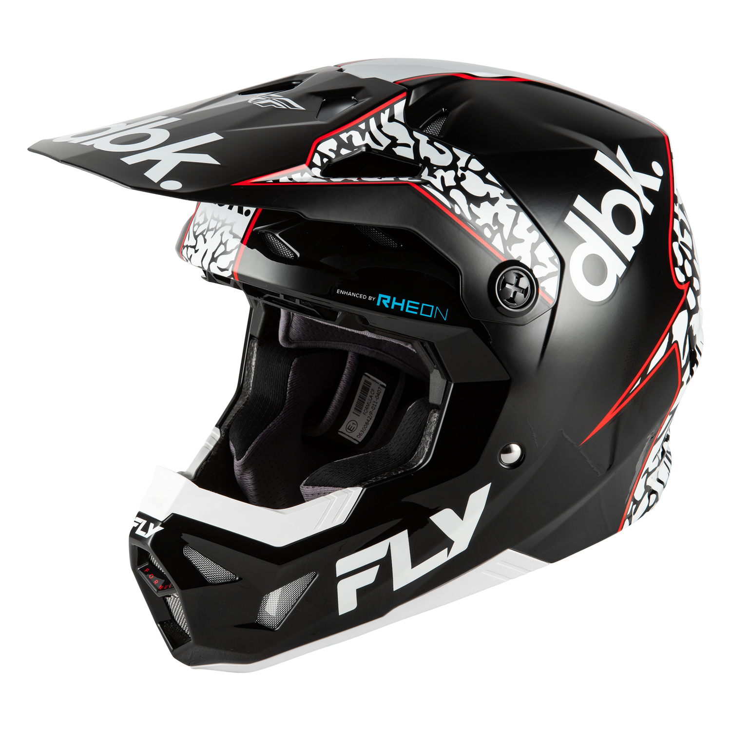 Fly Racing Formula CP DBK Helmet (Black/White/Red), Size Small 600285BLK-S