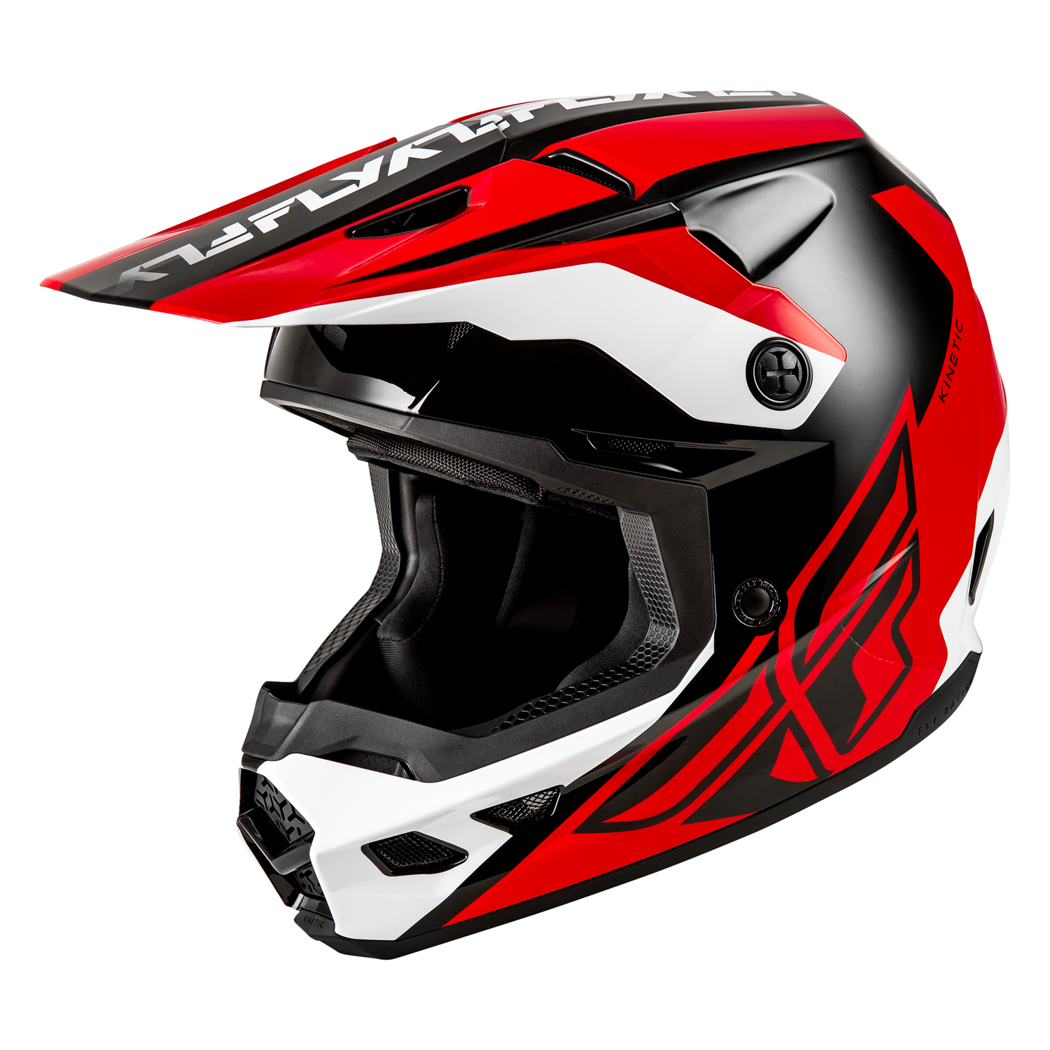 Fly Racing Kinetic Crest Helmet (Red/Black/White), Size Medium 600286RED-M