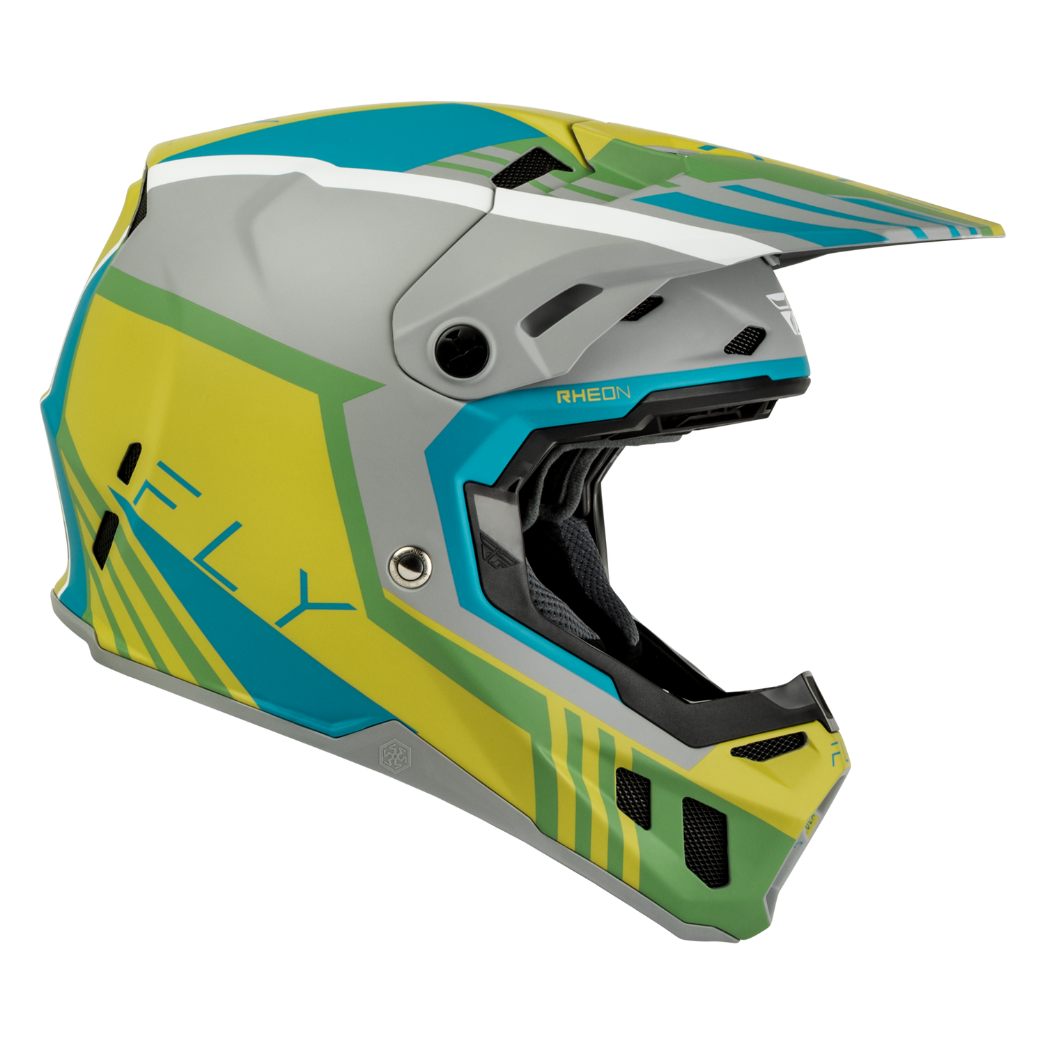 Fly Racing Formula CC Strike Helmet (Matte Grey/Green/Teal), Size Small 600375GRN-S