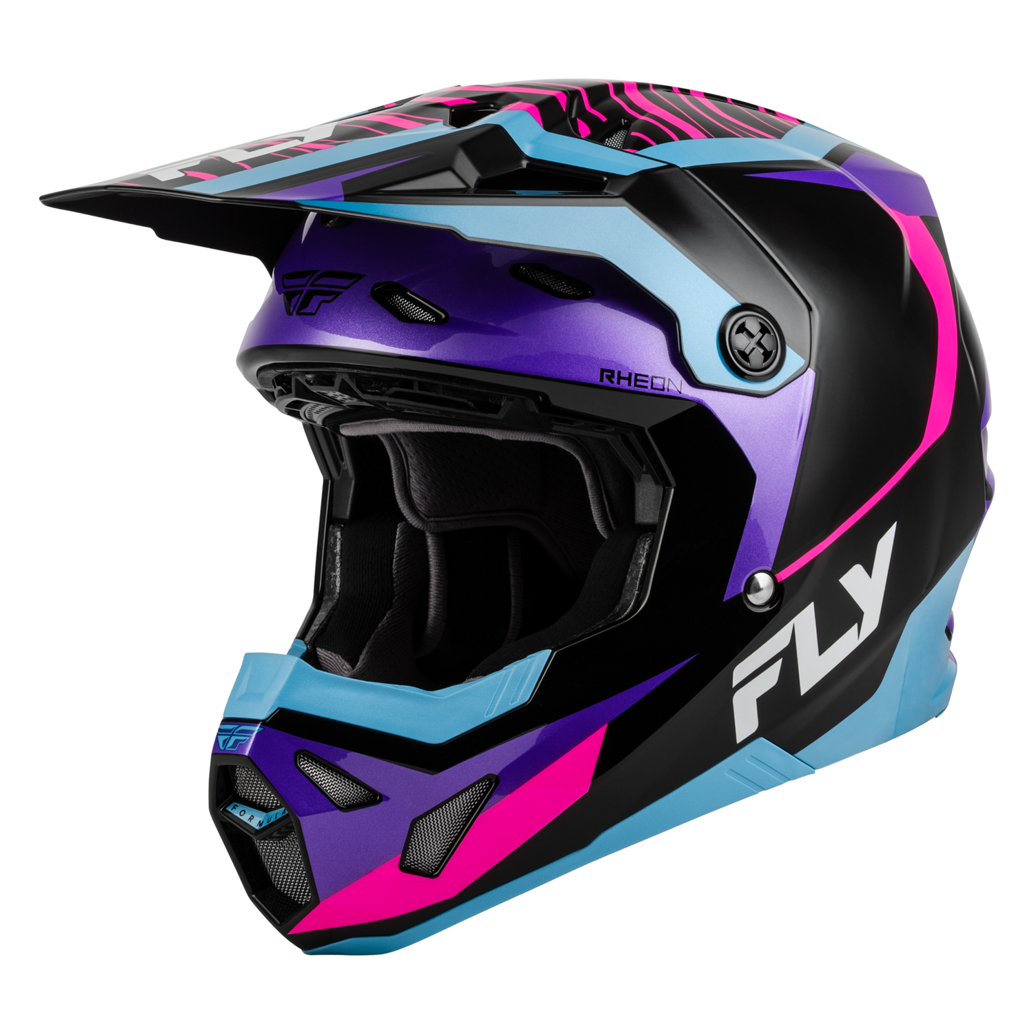 Fly Racing Formula CP Charge Helmet (Black/Purple/Pink/Blue), Size Medium 600377PUR-M