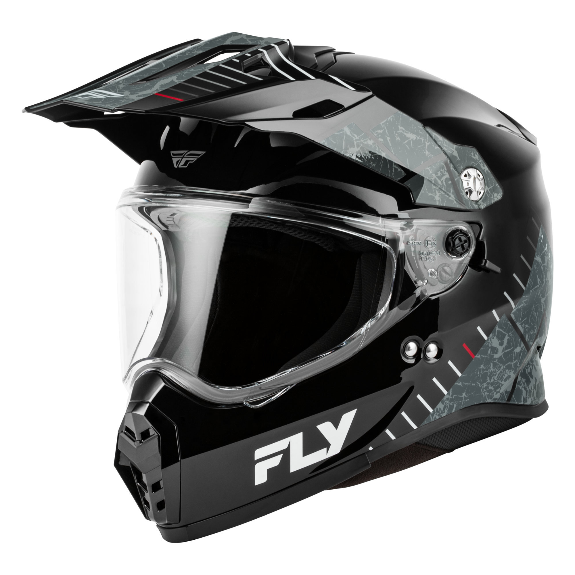Fly Racing Trekker Helmet (Black/Grey), Size Medium 600380BLK-M