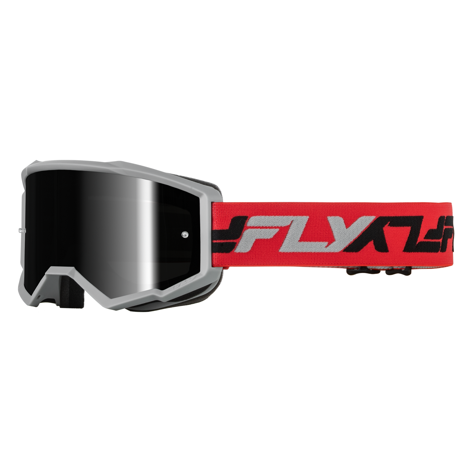 Fly Racing Zone Goggle (Red/Grey), with Black Mirror/Smoke Lens 600381RED