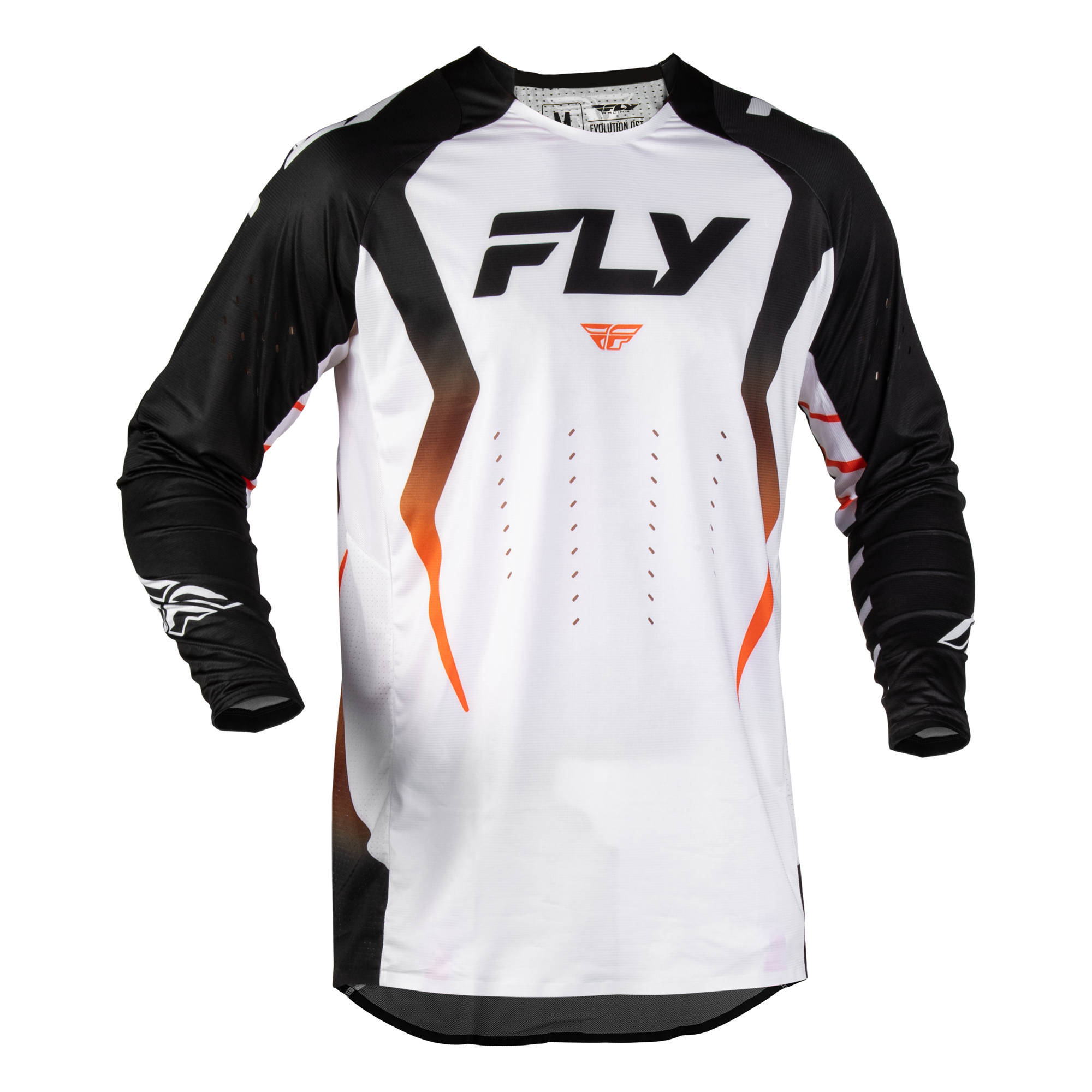 Fly Racing Evolution DST Bolt Jersey (White/Black/Orange), Size Small 600383WHI-S