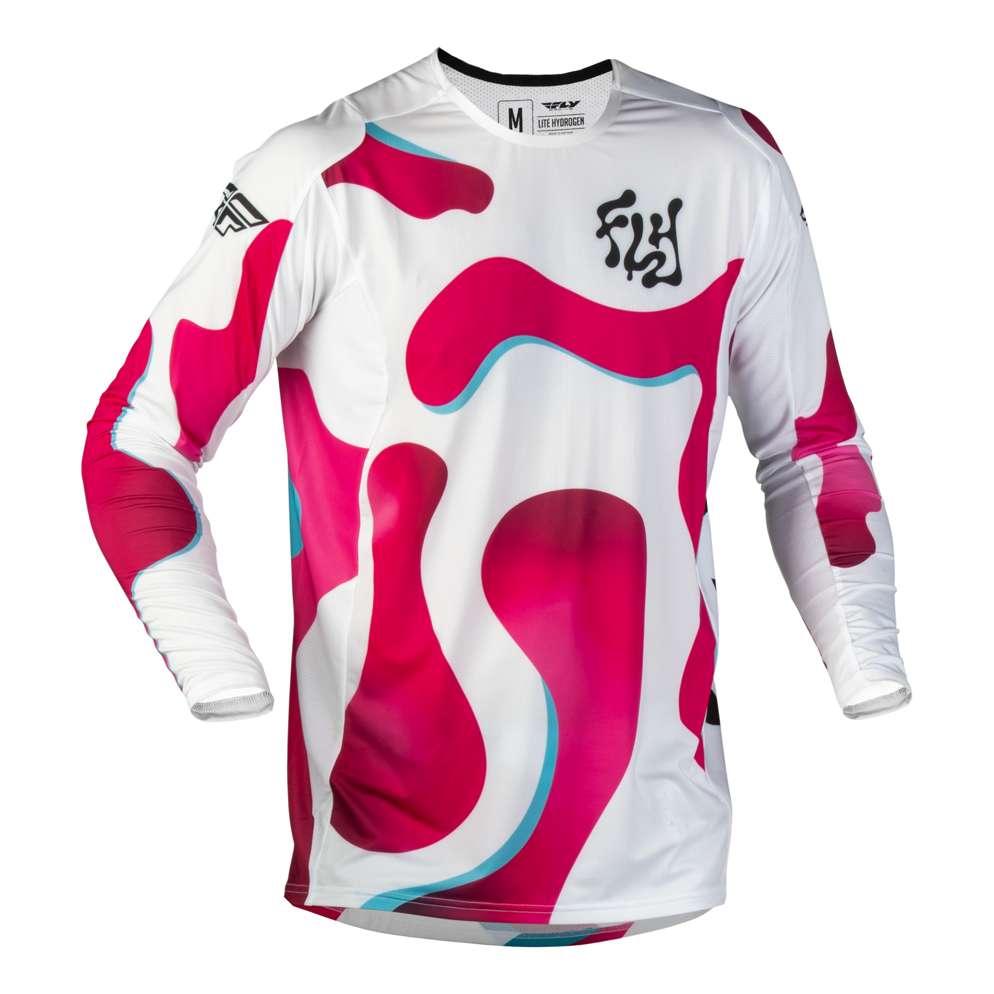 Fly Racing Lite Vibe Jersey (White/Pink/Blue), Size Medium 600391WHI-M