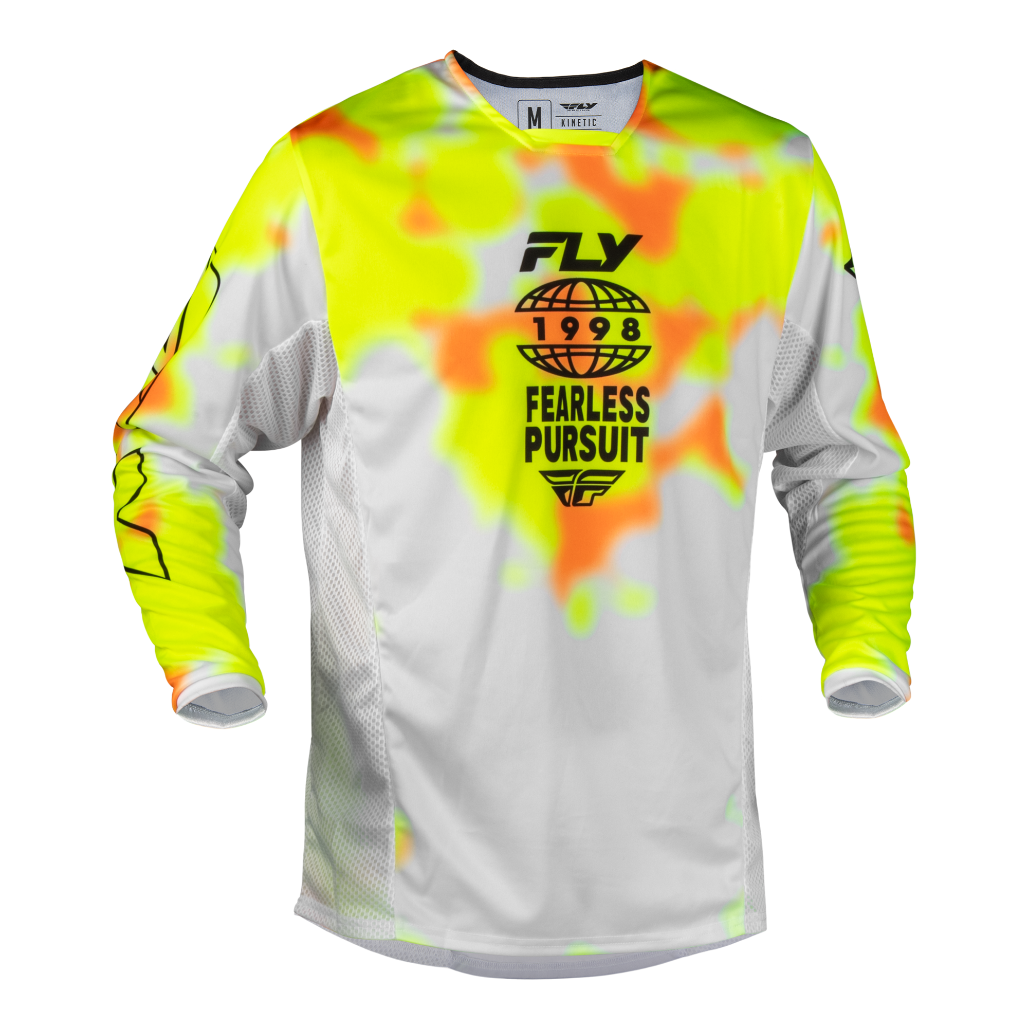 Fly Racing Kinetic Blur Jersey (White/Hi-Vis/Orange), Size Medium 600395F.YEL-M