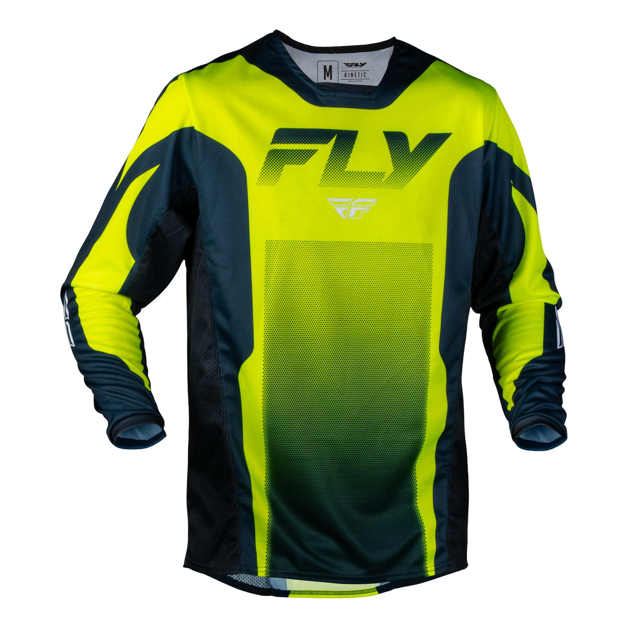 Fly Racing Kinetic Fade Jersey (Hi-Vis/Navy/White), Size Medium 600397F.YEL-M