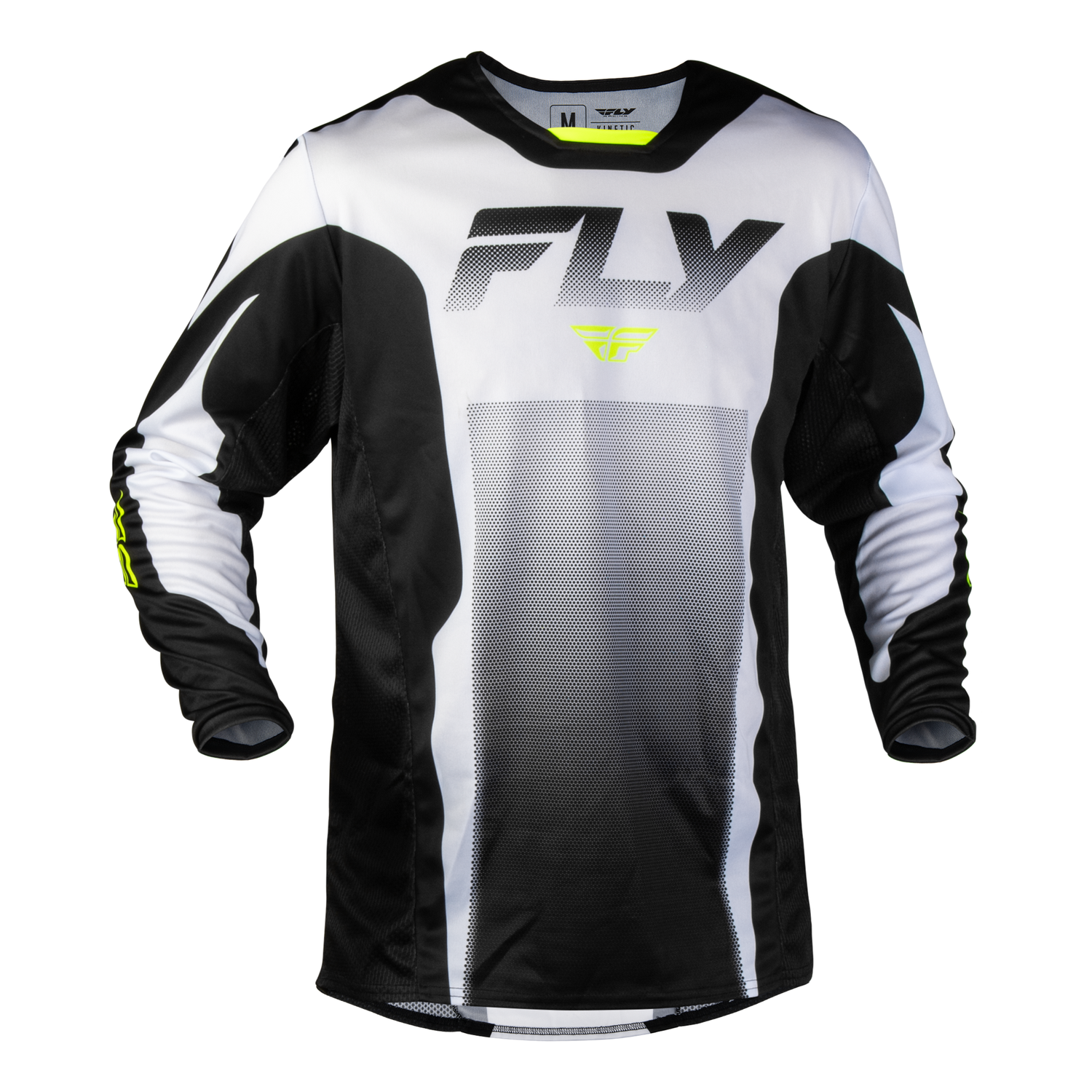 Fly Racing Kinetic Fade Jersey (White/Black/Hi-Vis), Size XLarge 600397WHI-XL