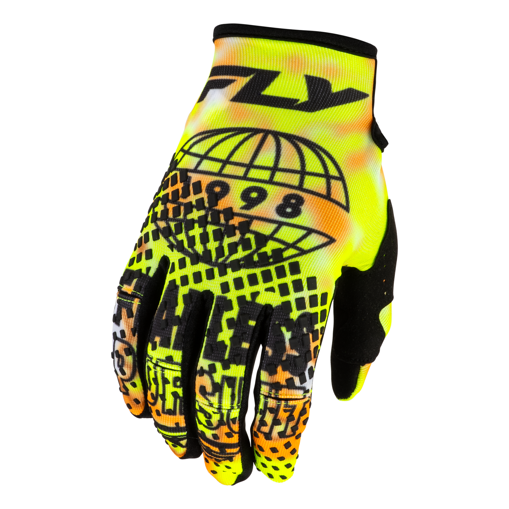 Fly Racing Kinetic Blur Gloves (White/Hi-Vis/Orange), Size Medium 600415F.YEL-M