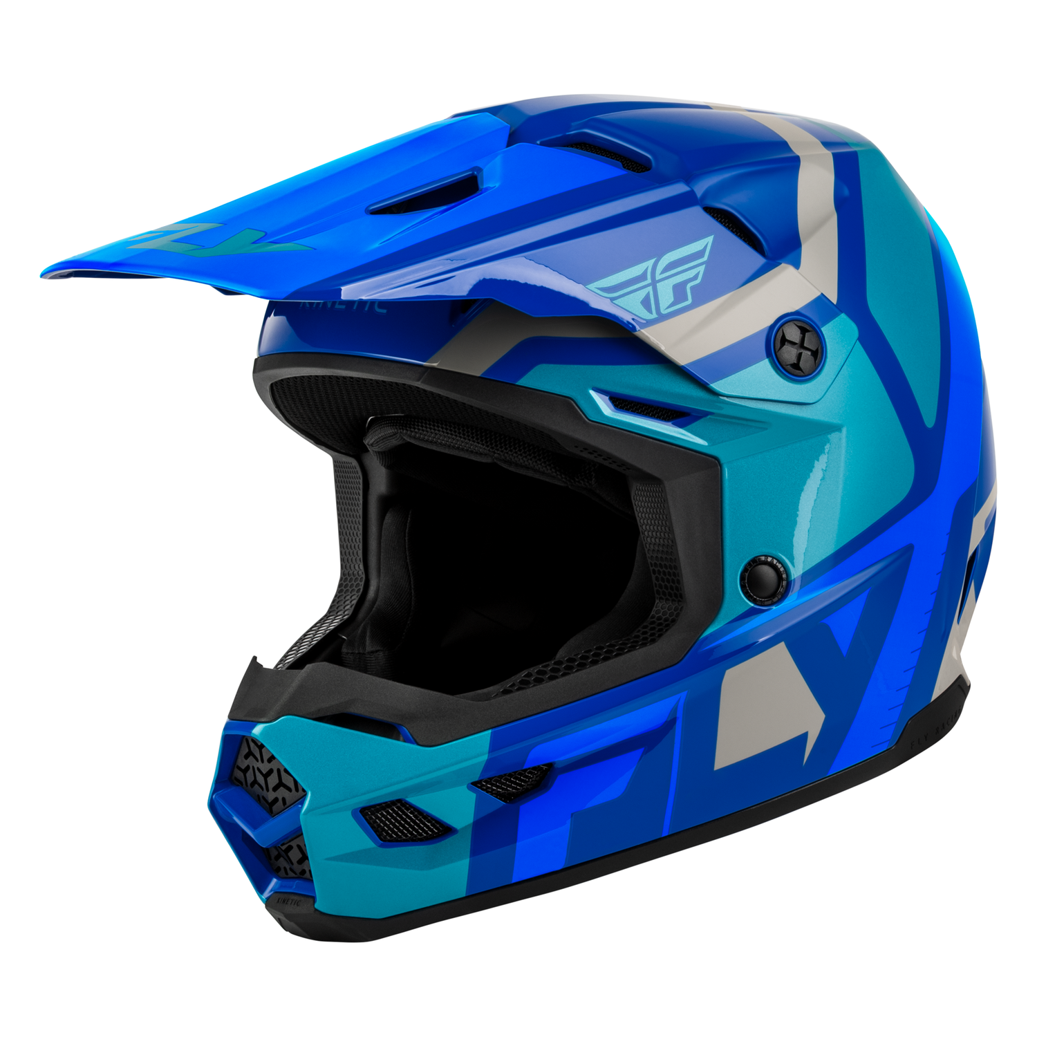 Fly Racing Youth Kinetic Scrap Helmet (Blue/Light Blue/Grey), Size Youth Medium 600419L.BLU-YM