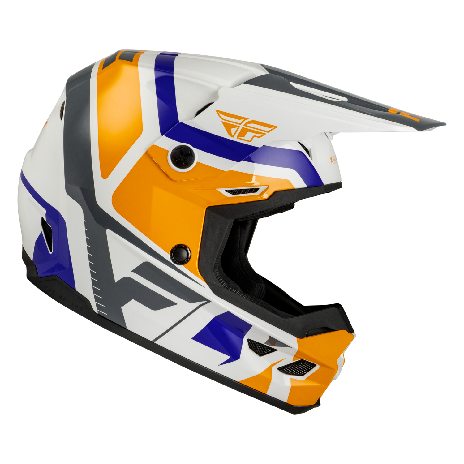 Fly Racing Youth Kinetic Scrap Helmet (White/Orange/Blue/Grey), Size Youth Medium 600419ORG-YM