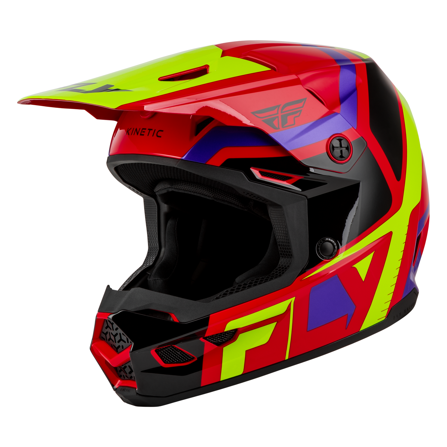 Fly Racing Youth Kinetic Scrap Helmet (Red/Hi-Vis/Purple/Black), Size Youth Small 600419RED-YS