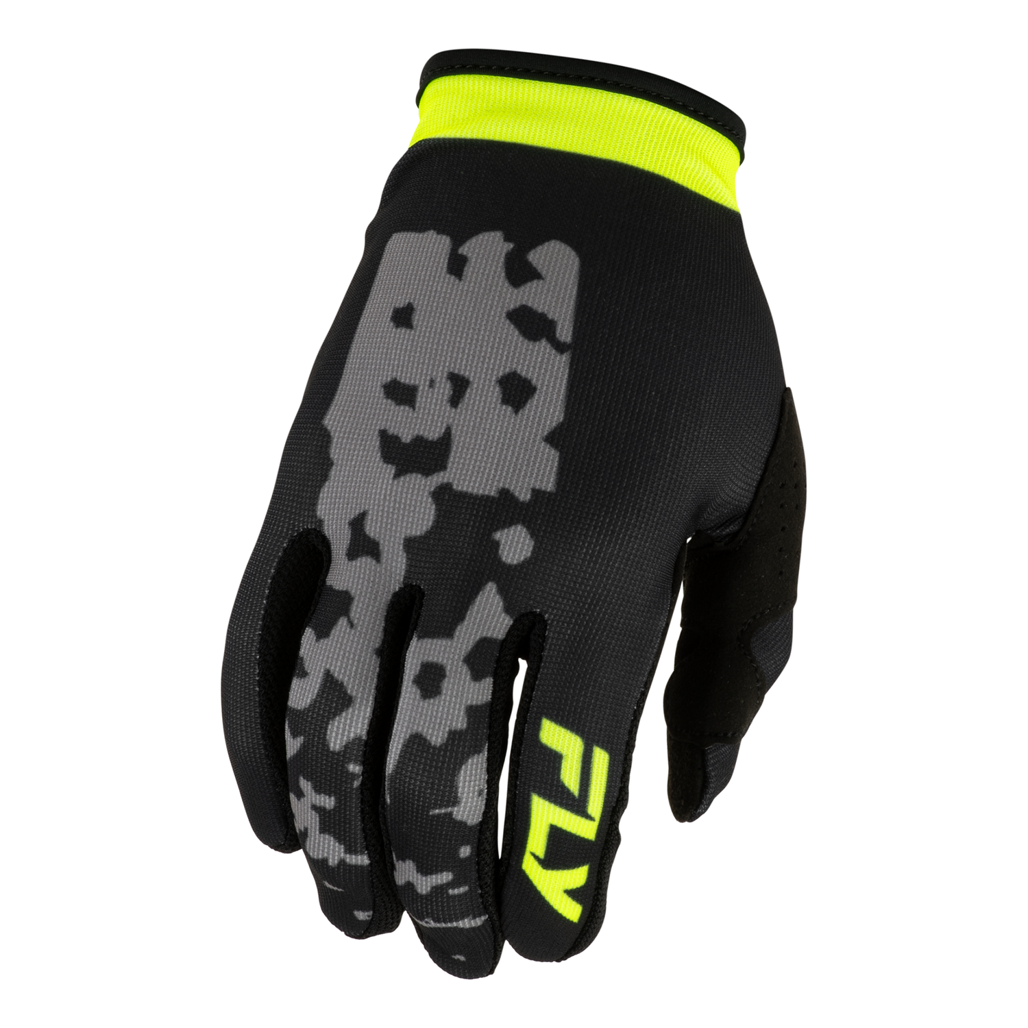 Fly Racing Youth Lite Flake Gloves (Grey/Hi-Vis/Black), Size Youth Large 600430GRY-YL