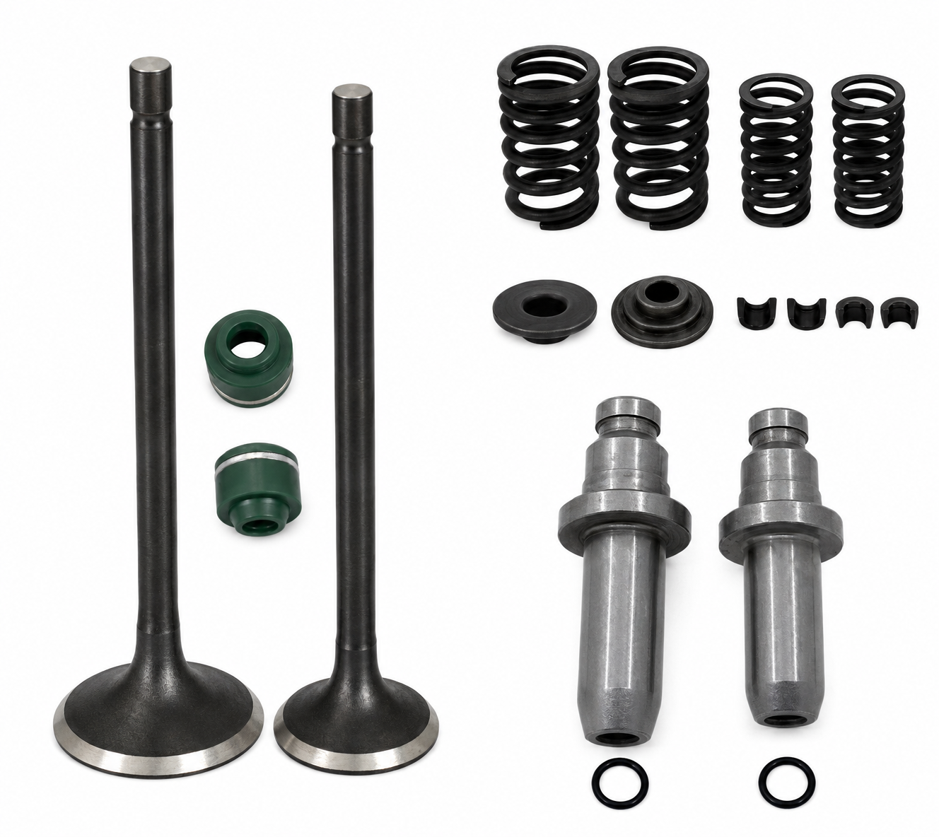 Dirt Racing Valve Rebuild Kit 98 Honda Cg 125 16PCS Exhaust 29mm Intake 24mm Guides Springs Clips Seals