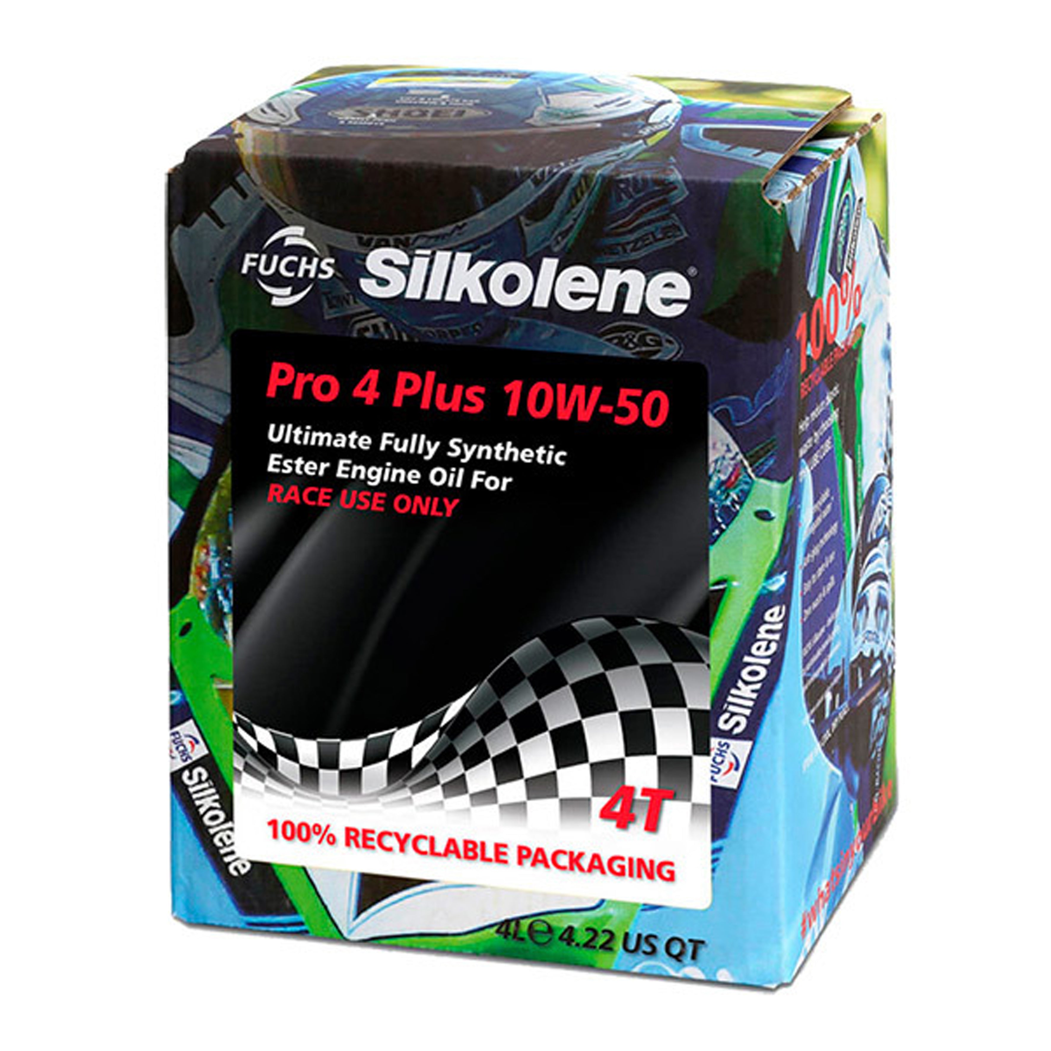 Silkolene Oil 4lt Pro-4+ 10/50wt Silkolene Cube, Race 602013729,