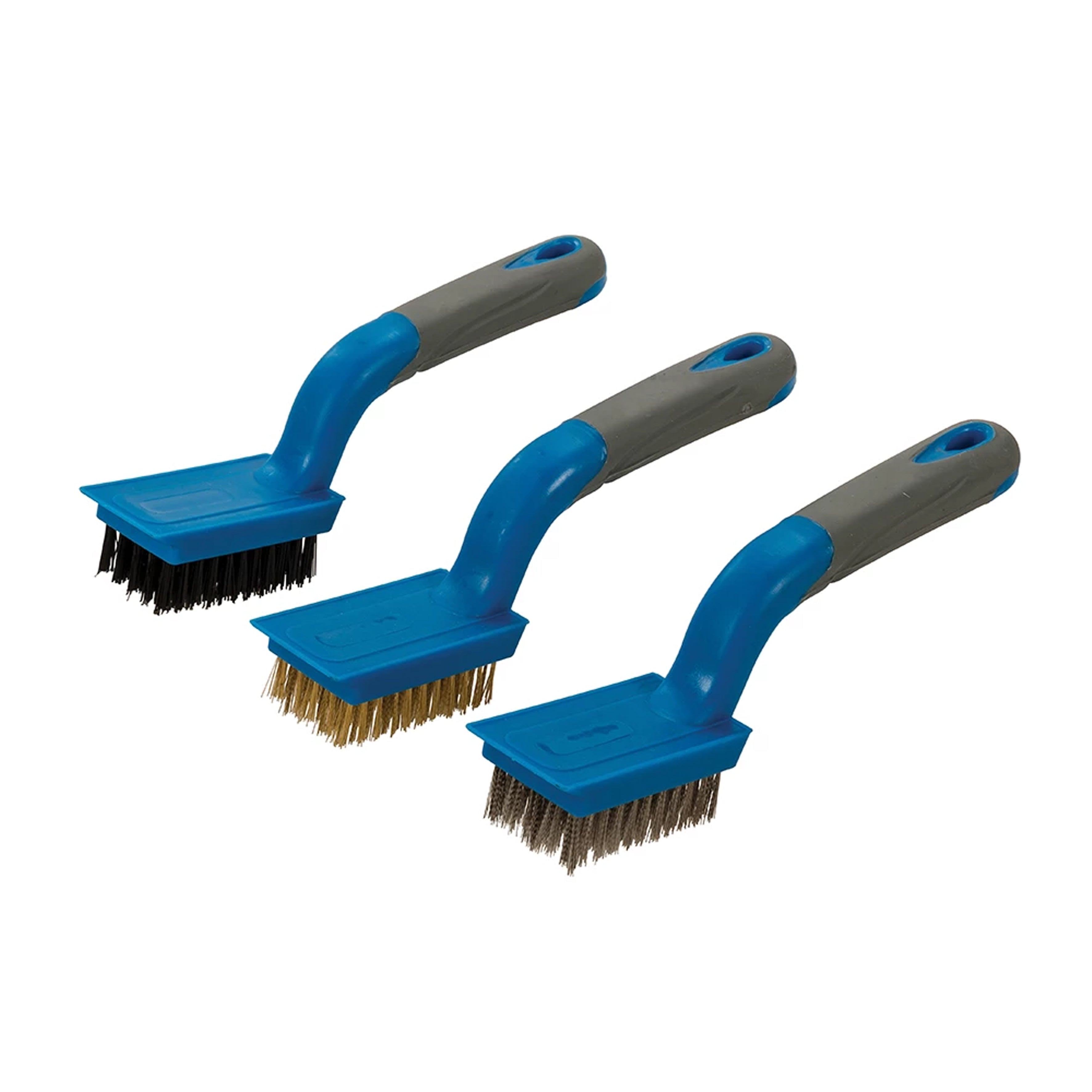 Toolstream Brush Set of 3 Medium Size, Brass Nylon & Stainless Steel, 596171