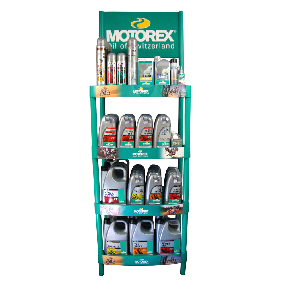 Motorex Retail Display Stand Green Plastic (Free On Loan)