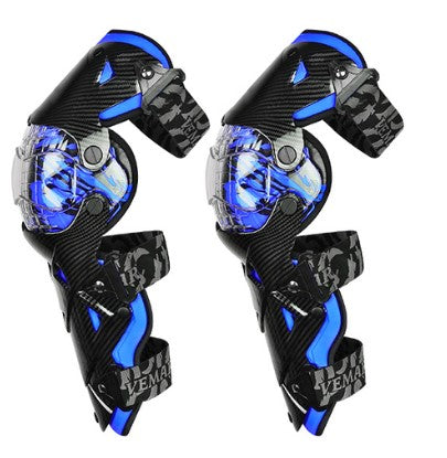 Dirt Racing Knee Safety Guard Protection Pads Hinged - Blue