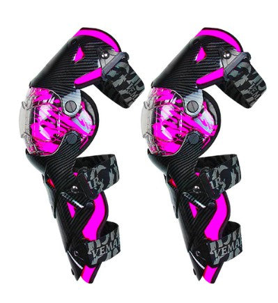 Dirt Racing Knee Safety Guard Protection Pads Hinged - Pink