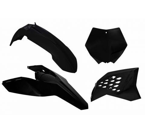 Rtech Plastics Plastic Kit/4 KTM 125-530, Black Rtech R-kitKTM-nr0-505