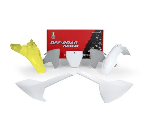 Rtech Plastics Plastic Kit/5 18-24 Husky TC85, White/grey/lemon Yellow, Oem 2023-24 Rtech R-kithsq-oem-586