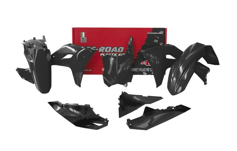 Rtech Plastics Plastic Kit/5 2024-2025 Kawasaki KX450 Black, Rtech R-kitkxf-nr0-524