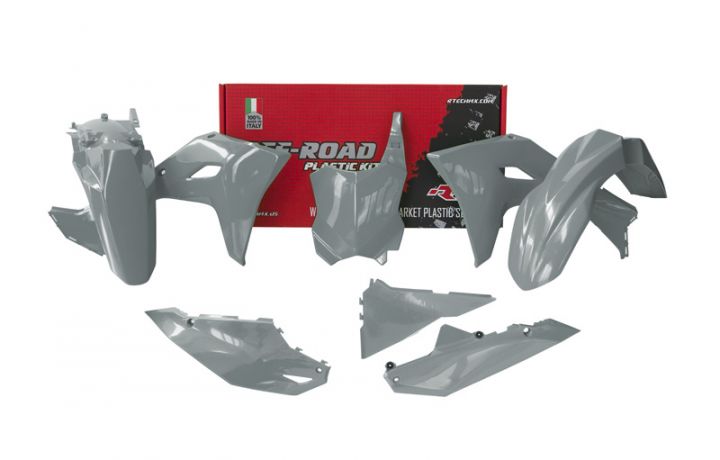 Rtech Plastics Plastic Kit/5 2024-2025 Kawasaki KX450 Quantum Grey, Rtech R-kitkxf-gr0-524