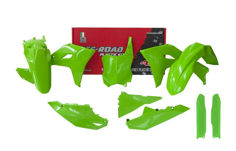 Rtech Plastics Plastic Kit/6 2024-2025 Kawasaki KX450 Green, Rtech R-kitkxf-ve0-624