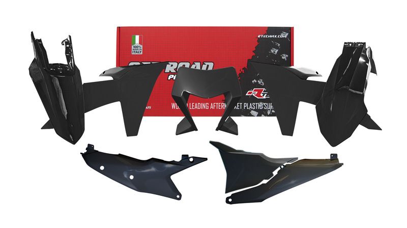 Rtech Plastics Plastic Kit/6 2024-2025 KTM EXC, EXC-f Black, Rtech R-kitKTM-nr0-624