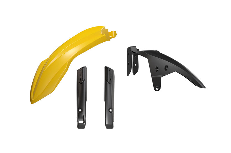 Rtech Plastics Front Fender & Fork Guard Kit 3pcs Yamaha T7 700 R-tech Yellow & Black R-kitt7f-gy0-024
