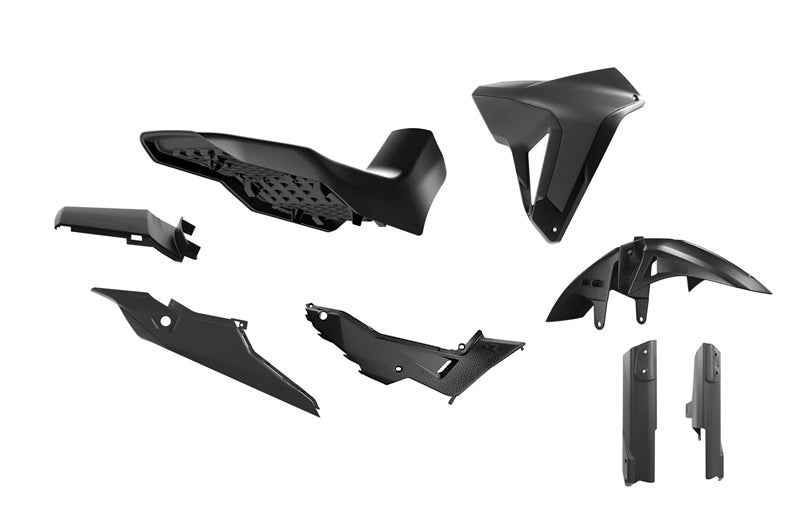 Rtech Plastics Plastic Kit with Seat Transalp 750 R-tech Black R-kitalp-nr0-024