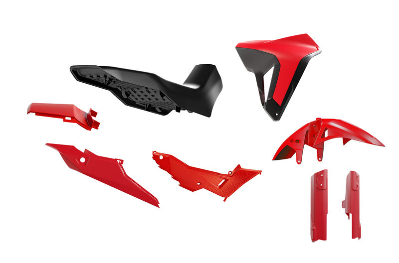 Rtech Plastics Plastic Kit with Seat Transalp 750 R-tech Red Black R-kitalp-rs0-024