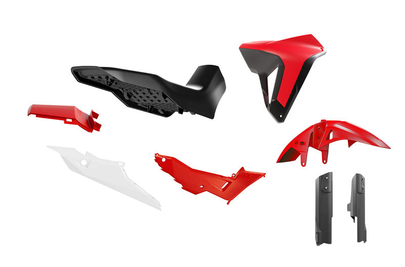 R-Tech Plastic Kit With Seat Red/Black/White for Transalp 750 75-K0006.RDBKWE