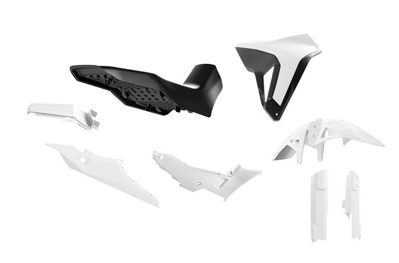 Rtech Plastics Plastic Kit with Seat Transalp 750 R-tech White Black R-kitalp-bn0-024