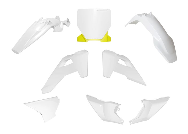 Rtech Plastics Plastic Kit 6pc Husqvarna TC 85 2025 R-tech White Yellow R-kithsq-oem-885