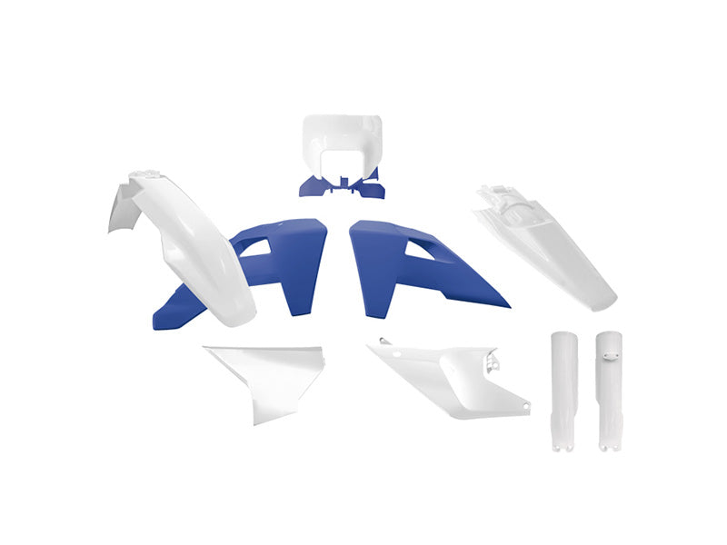 Rtech Plastics Plastic Kit 8pcs Husqvarna TE/FE 2025 Heritage, R-tech R-kithsq-oem-844, White, Heritage Blue