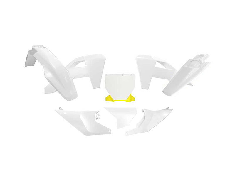 Rtech Plastics Plastic Kit 6pcs Husqvarna TC/FC/TX/FX 2025, R-tech R-kithsq-oem-525 White Hsq Yellow