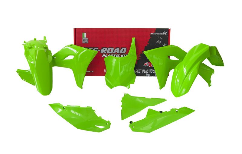 Rtech Plastics Plastic Kit/5 2024-2025 Kawasaki KX450 Neon Green, Rtech R-kitkxf-vf0-524