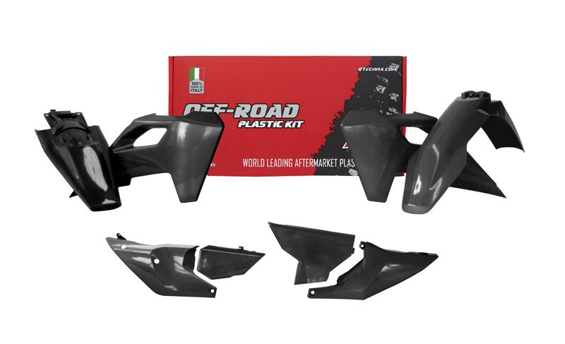Rtech Plastics Plastic Kit/6 2024 Husqvarna TE/FE Black, Rtech R-kithsq-nr0-624